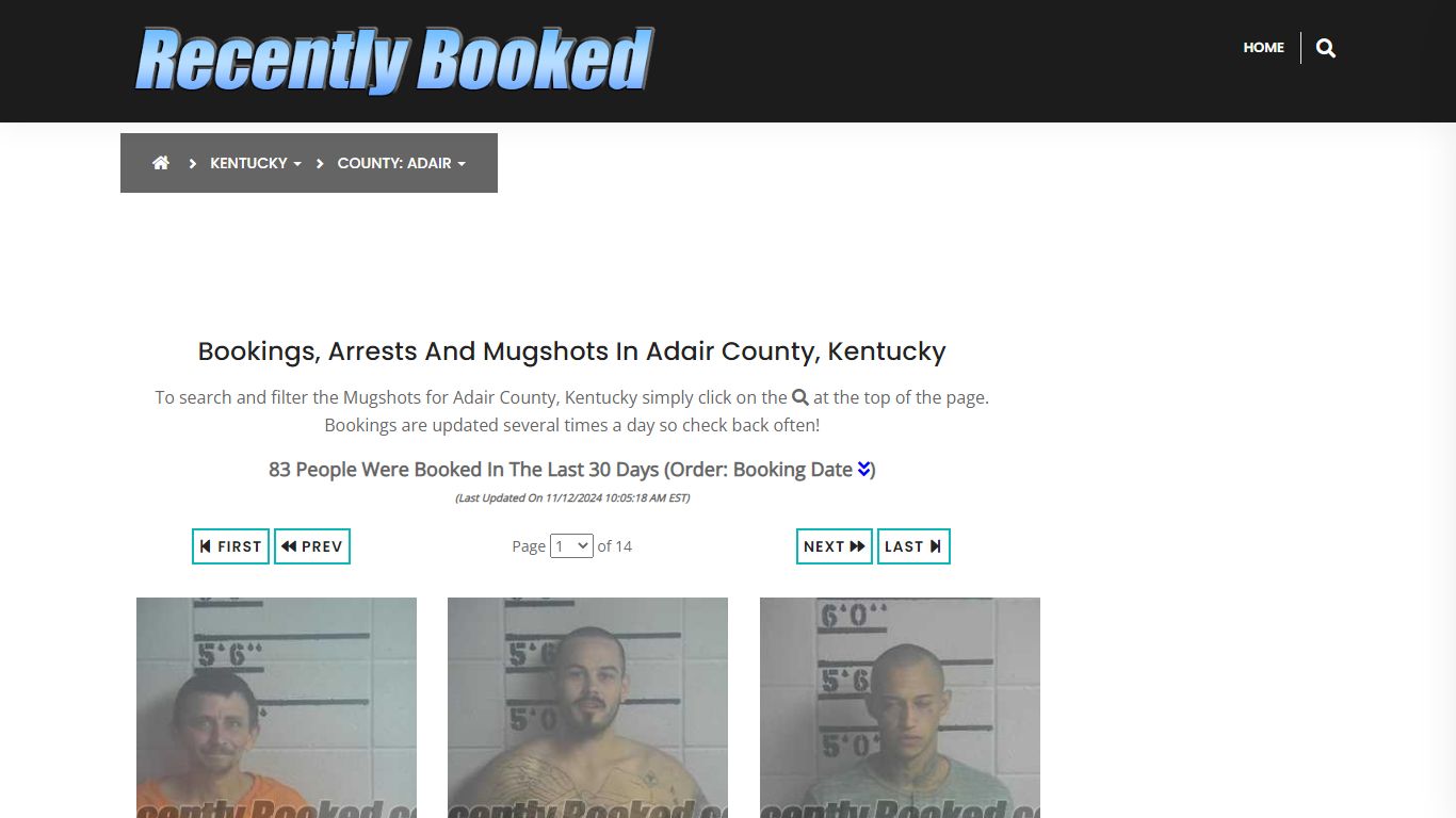 Bookings, Arrests and Mugshots in Adair County, Kentucky - Recently Booked