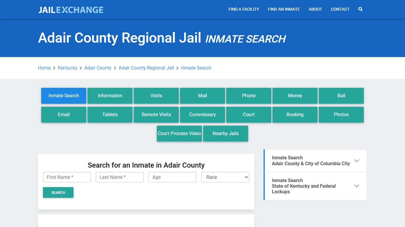 Adair County Regional Jail, KY Inmate Search: Roster & Mugshots